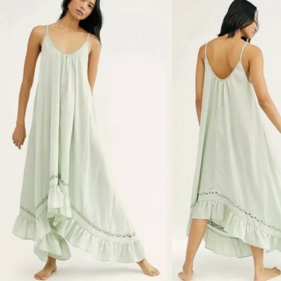 NWT Free People Amor Amor Maxi Slip XL Dusty Sage - Picture 2 of 12